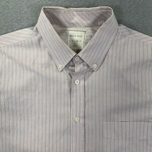 Billy Reid Button Down Shirt Mens XL Slim Cut Striped Made in Italy Multicolor